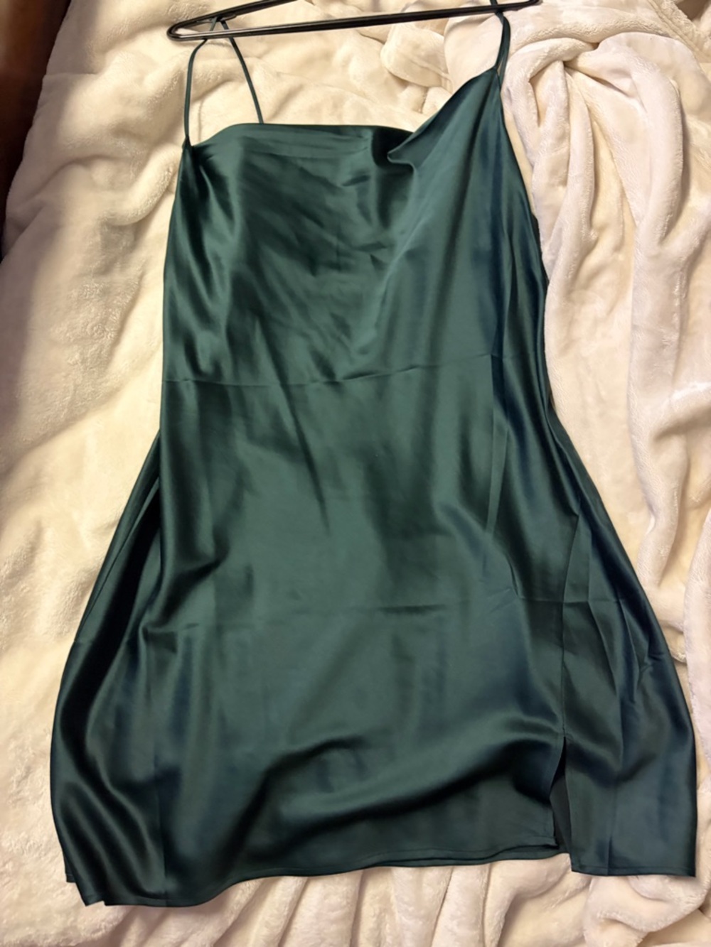 Dynamite Emerald Green Satin Slip Dress